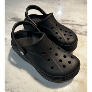 Crocs Classic Platform Clogs Black Comfortable Footwear Size 6
